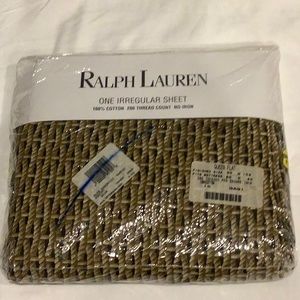 Vintage Ralph Lauren Charleston Wicker Queen Flat Sheet (irregular)